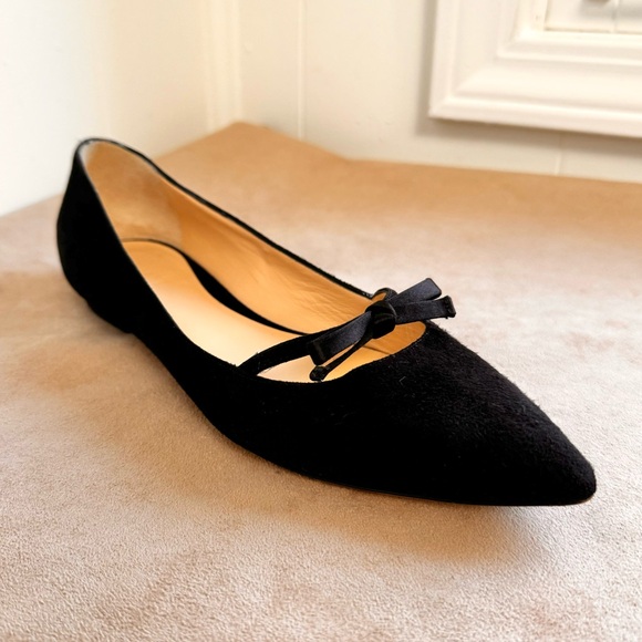 ❤️ Armani Collezioni Suede Silk Bow Flats Shoes 37 X5V004 6.5 7 Authentic Ballet - Picture 2 of 10